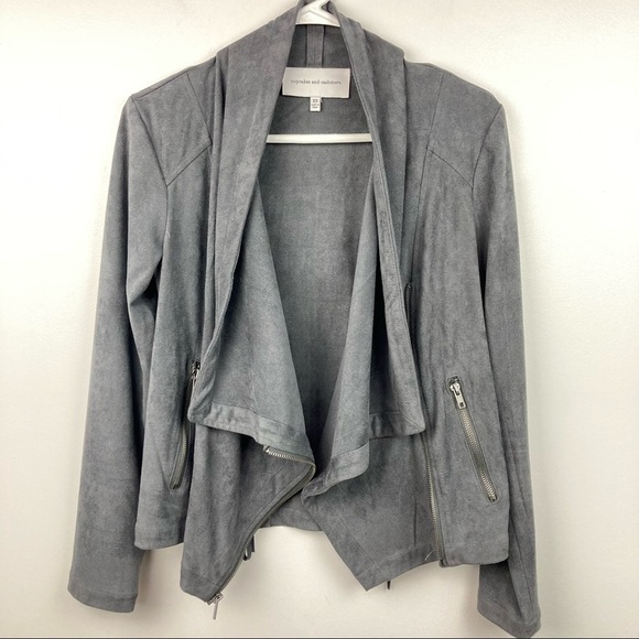 CUPCAKES AND CASHMERE Holt Lace-Up Faux Suede Moto Jacket - Picture 7 of 13